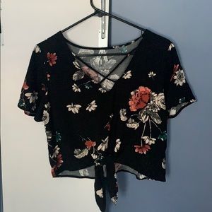 Black Floral Blouse